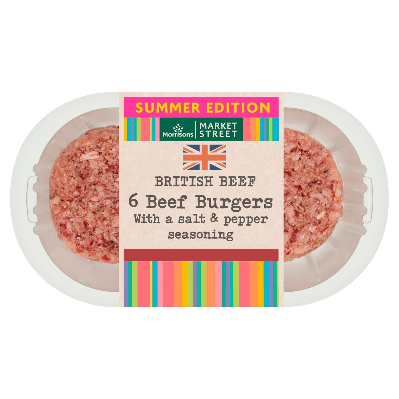 Morrisons 6 British Beef Burgers 730g