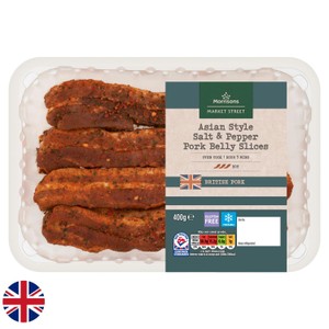 Morrisons BBQ Asian Style Salt & Pepper Pork Belly Slices 400g