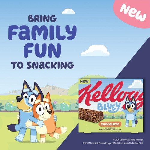 Kellogg's Bluey Chocolate Cereal Bars 4 x 25g