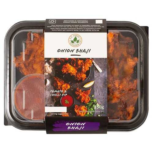 PK Foods Glasgow Ltd onion bhaji with tomato and chilli dip