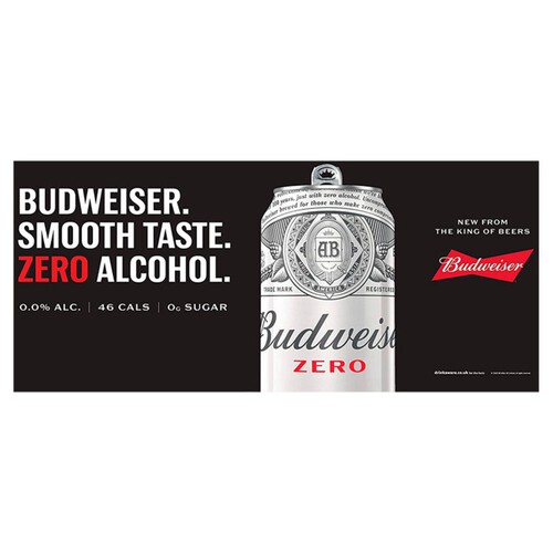 Budweiser Zero Alcohol Free Lager Beer Cans