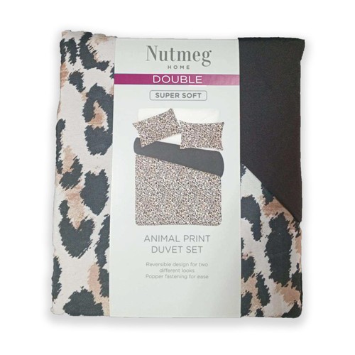 Nutmeg Home Soft Touch Animal Print Duvet Set Double