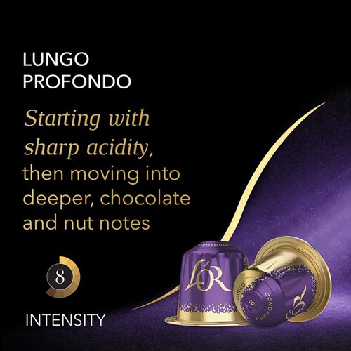 L'OR Espresso Lungo Profondo Coffee Pods x10 Intensity 8