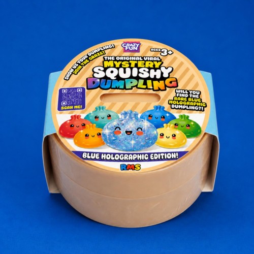 Crazy Fun Blue Holographic Squishy Dumpling Toy