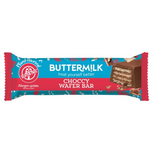 Buttermilk plant powered gluten free vegan wafer choc bar