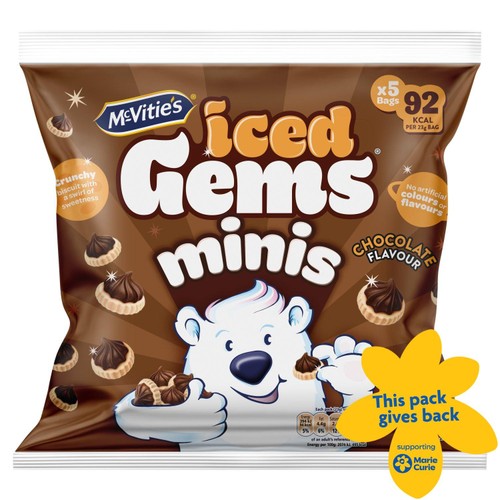 McVitie's Iced Mini Gems Chocolate Flavour Biscuits  5 x 23g