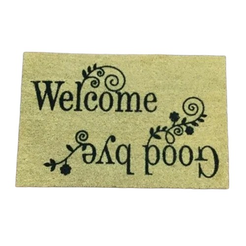 Welcome Goodbye Vinyl Backed Coir Tufted Doormat 45x75cm