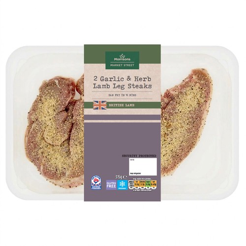 Morrisons Garlic & Herb Lamb Leg Steaks 315g