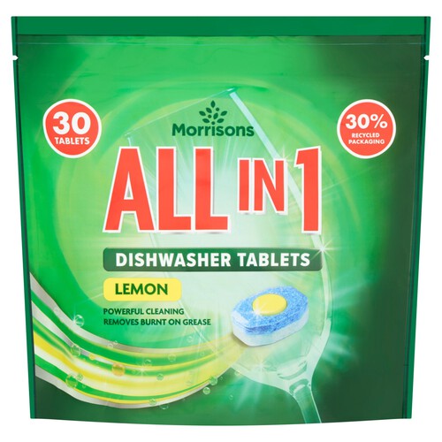 Morrisons All In 1 Lemon Dishwasher Tablets