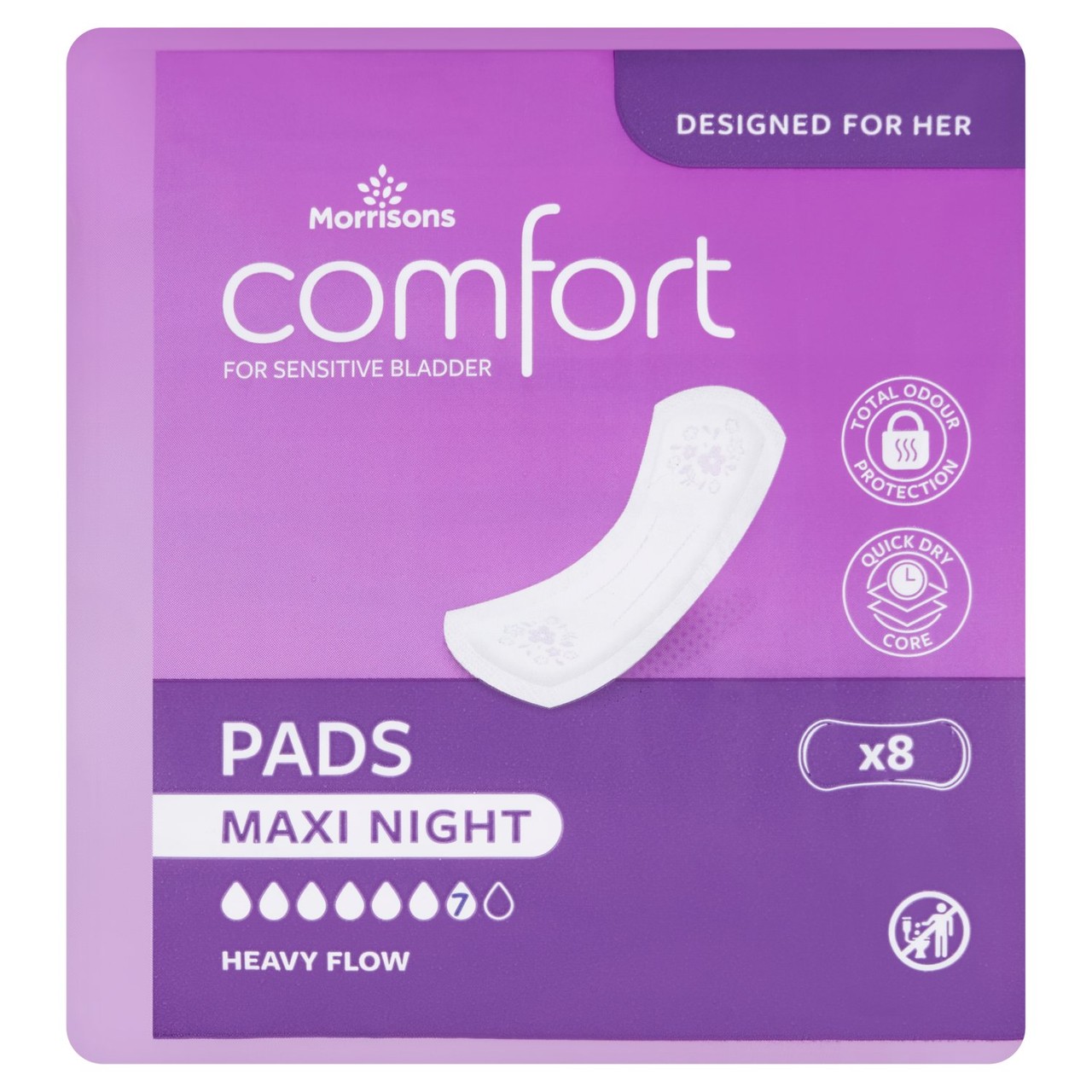 Morrisons Incontinence Comfort Pads Maxi Night