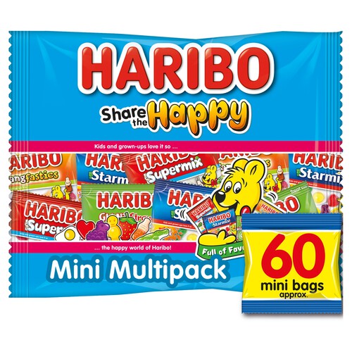 Haribo Share The Happy 60 Mini Bags Sweets Multipack