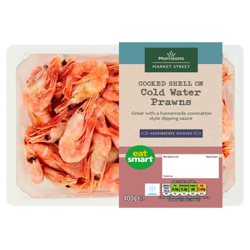 Morrisons Cooked Shell On Cold Water Prawns
