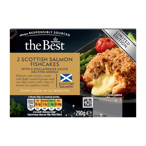 Morrisons The Best Salmon & Hollandaise Melting Centre Fishcakes 290g