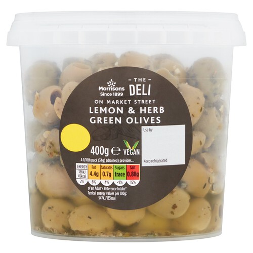 Market Street Deli Lemon & Herb Green Olives