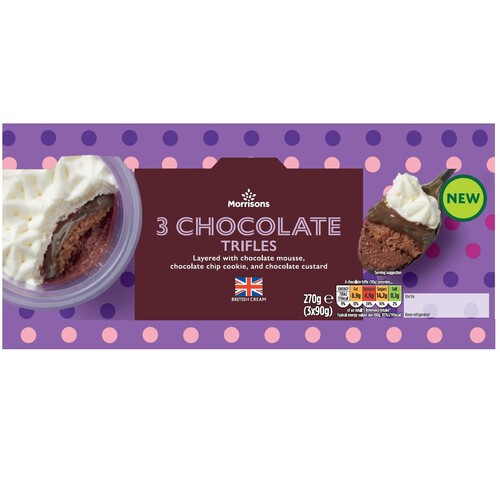 Morrisons 3 Chocolate Trifles 