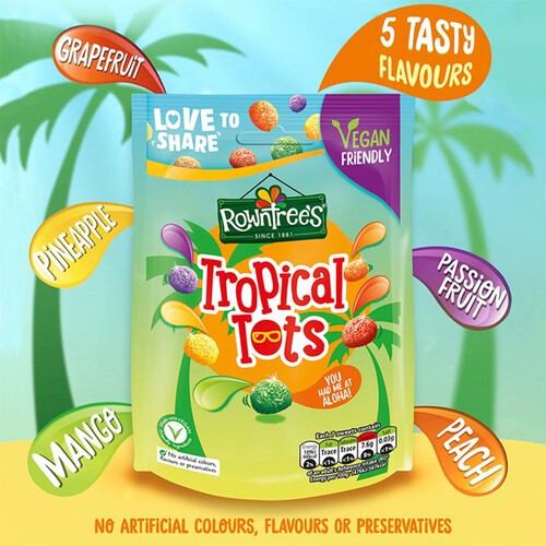 Rowntree's Tropical Tots Vegan Friendly Sweets Sharing Bag 