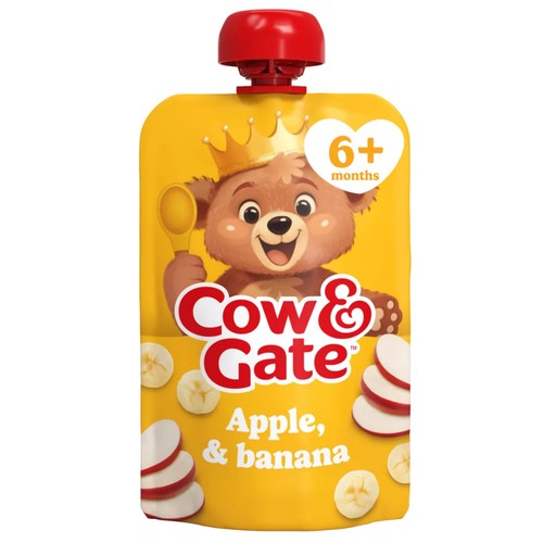 Cow & Gate Fruit Pouch Apple & Banana Baby Food 6+ Months