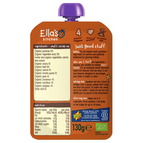 Ella's Kitchen Organic Cottage Pie Baby Food Pouch 7+ Months