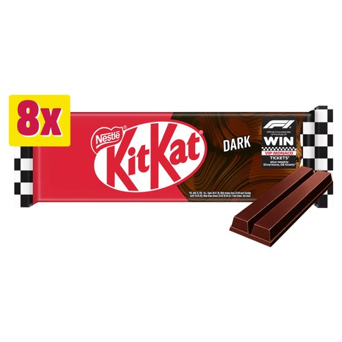 KitKat 2 Finger Dark Chocolate Biscuit Bar 8 Pack Multipack