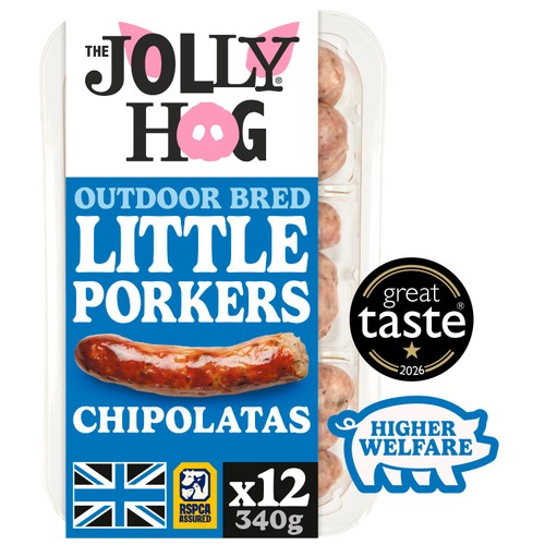 The Jolly Hog Little Porkers 12 British Chipolatas