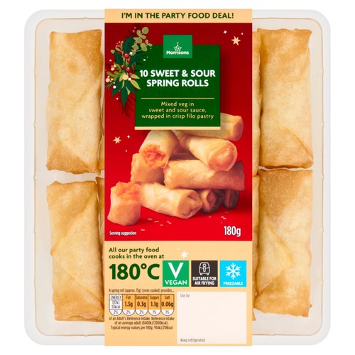 Morrisons 10 Vegetable Spring Rolls 180g