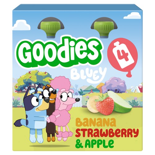 Goodies Bluey Banana, Strawberry & Apple Fruit Pouch Multipack 4x100g