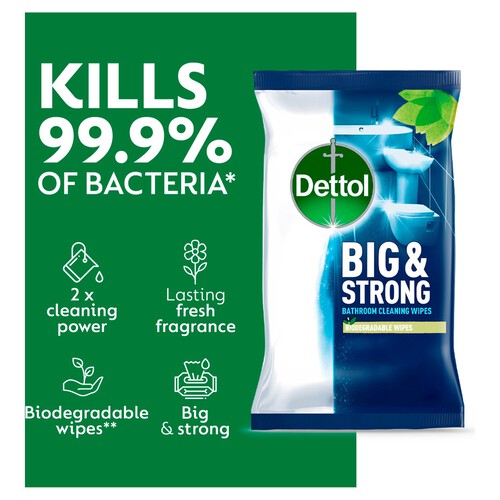 Dettol Big & Strong Antibacterial Bathroom Cleaning Wipes 