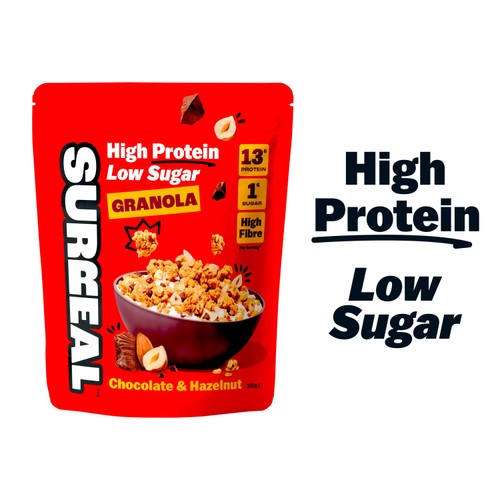 Surreal High Protein Low Sugar Chocolate & Hazelnut Granola 300g