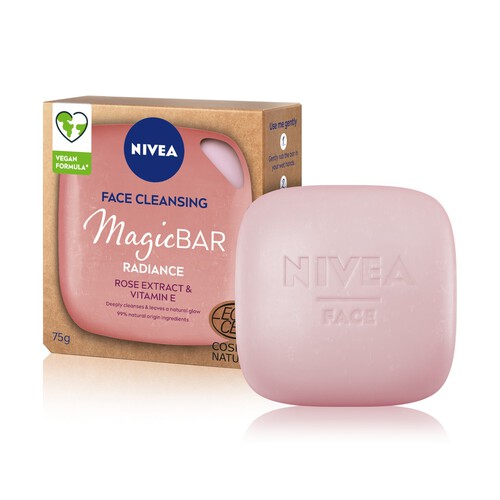 NIVEA Magic Bar Radiance Rose and Vitamin E Face Cleansing Bar 