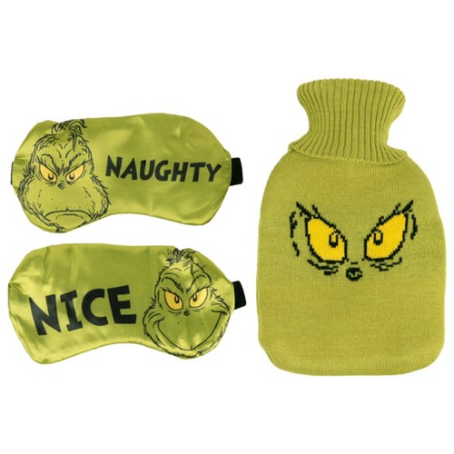 The Grinch Hot Water Bottle And Eye Mask Set