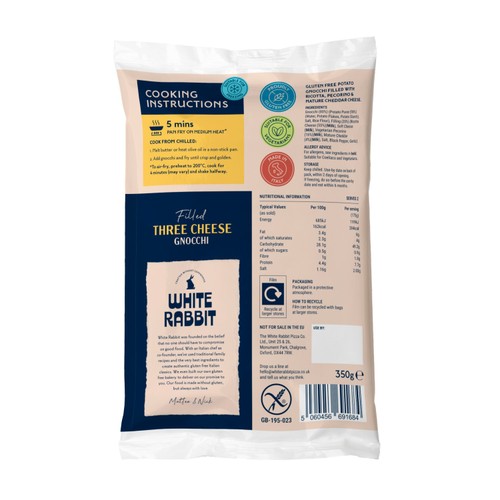 White Rabbit Gluten Free Three Cheese Filled Gnocchi 350g