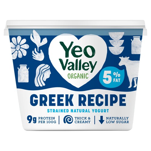 Yeo Valley Organic Greek Recipe Strained Natural Yoghurt 5% Fat 