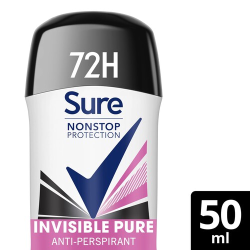 Sure Antiperspirant Deo Stick Nonstop Invisible Pure