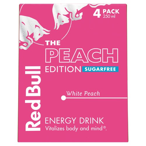 Red Bull Energy Drink Sugar Free Peach Edition White Peach