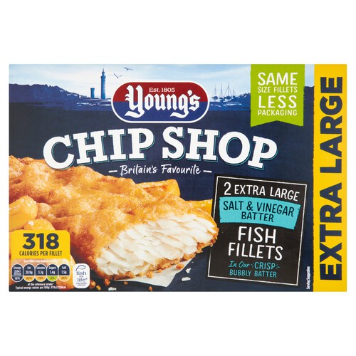 Young's Chip Shop 2 Extra Large Fillets In Salt & Vinegar Batter