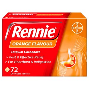 Rennie Orange Flavour - Heartburn, Indigestion & Acid Reflux Treatment - 48 Chewable Tablets