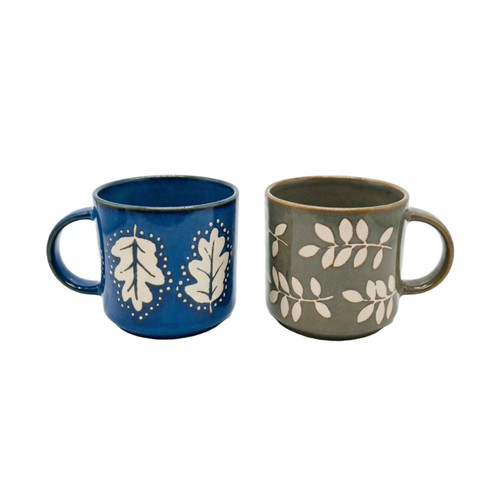 Kingsbridge Kitchen Leaf Print Design Mugs 4 Pack