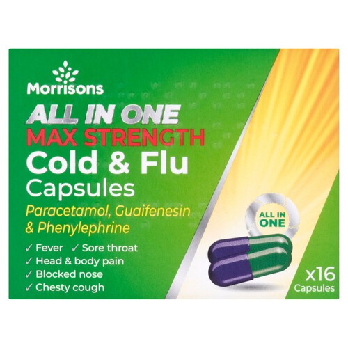 Morrisons Max Strength Cold & Flu Relief All In One Capsules