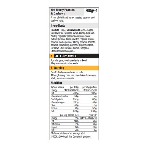 Morrisons Hot Honey Peanuts & Cashews 