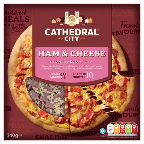 Cathedral City Cheddar Cheese & Ham Pizza 340G