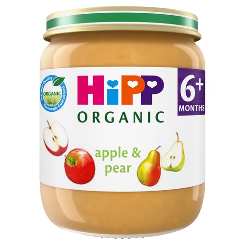 HiPP Organic Apple and Pear 100% Fruit Baby Food Jar 4+ Months 125g