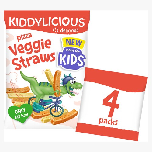 Kiddylicious Pizza Flavoured Veggie Straws Kids Snacks