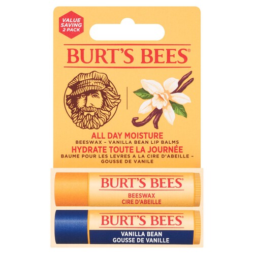 Burt's Bees Beeswax & Vanilla 2 Pack Lip Balm 