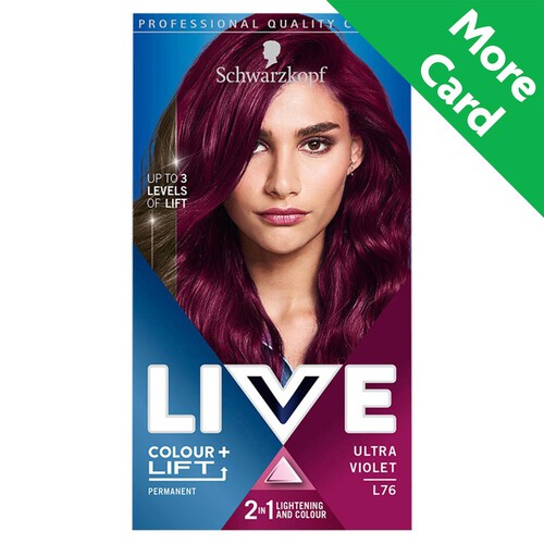 Schwarzkopf LIVE Intense Colour+Lift Permanent Purple Hair Dye Ultra Violet