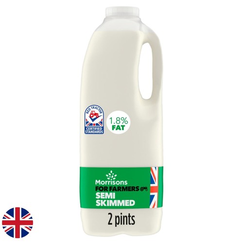 Morrisons British Semi Skimmed Milk 2 Pint