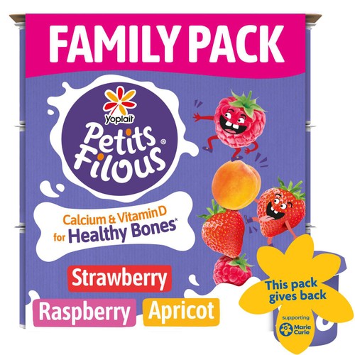 Petits Filous Strawberry, Raspberry & Apricot Yogurt Pots 