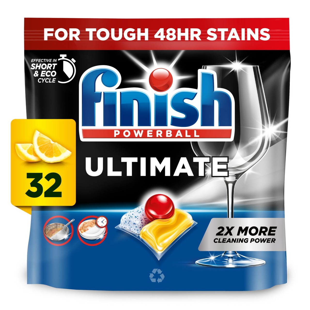 Finish Ultimate All In One Dishwashing Tablets Lemon 32 Pack