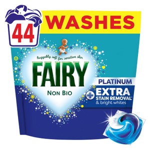 Fairy Non Bio Platinum + Stain Removal For Sensitive Skin Capsules 44 Pack