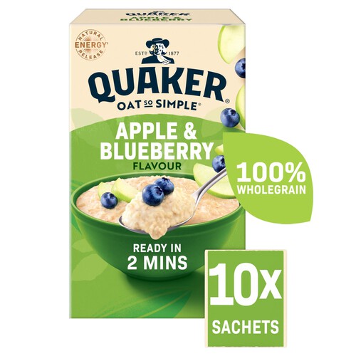 Quaker Oat So Simple Apple & Blueberry Porridge Sachets 