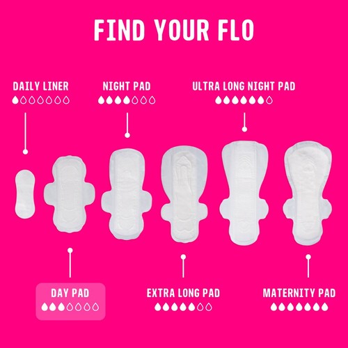Flo Bamboo Day Period Pads With Wings  16 Pack
